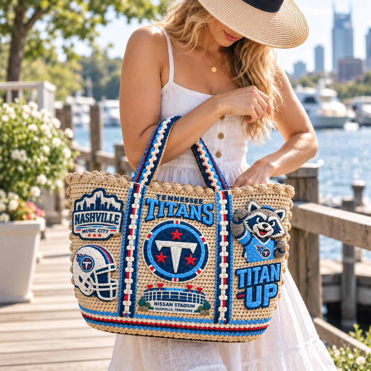 TNST Straw-Style Embellished Tote Bag NTKO