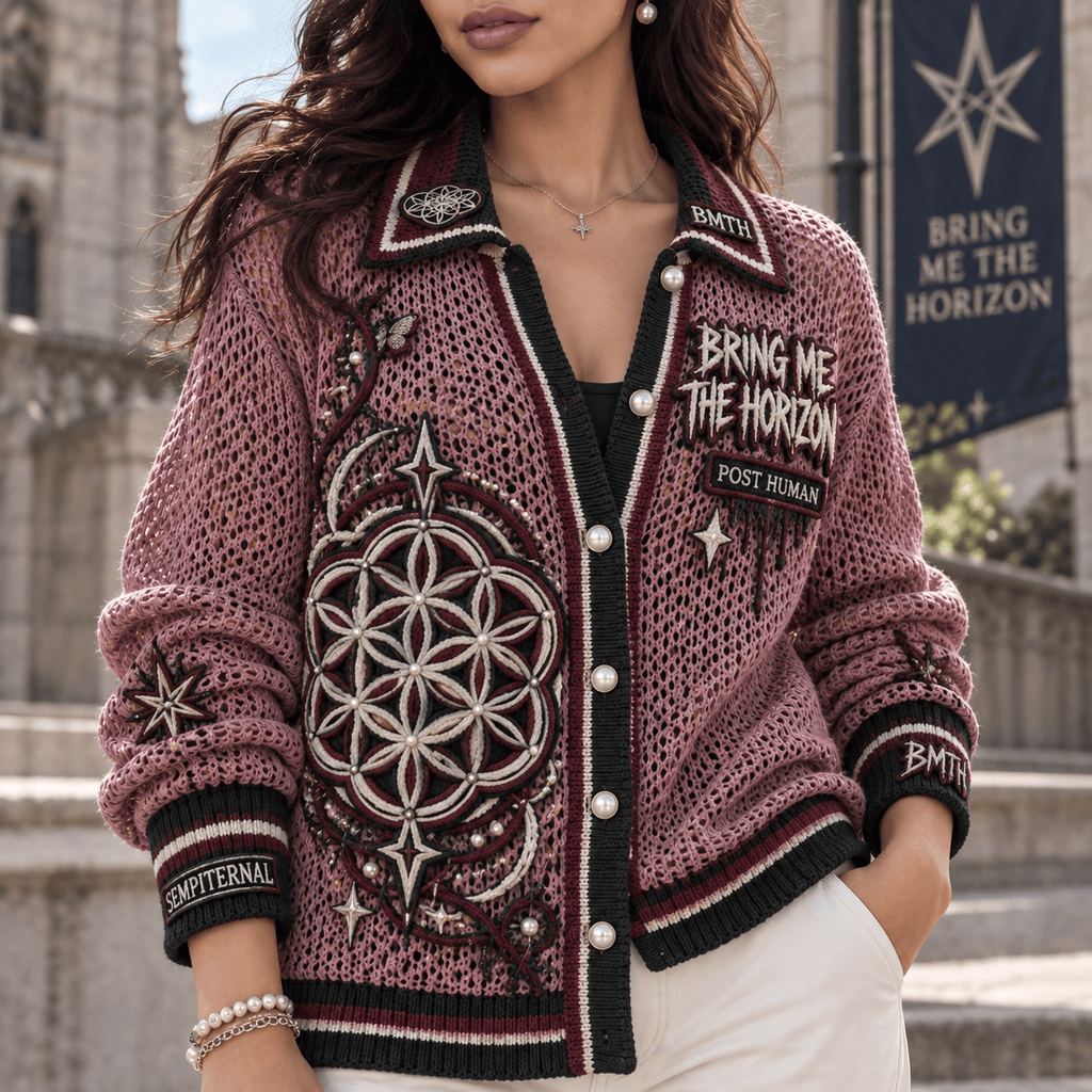 BMTH Women’s Open-Knit Cardigan DNBN