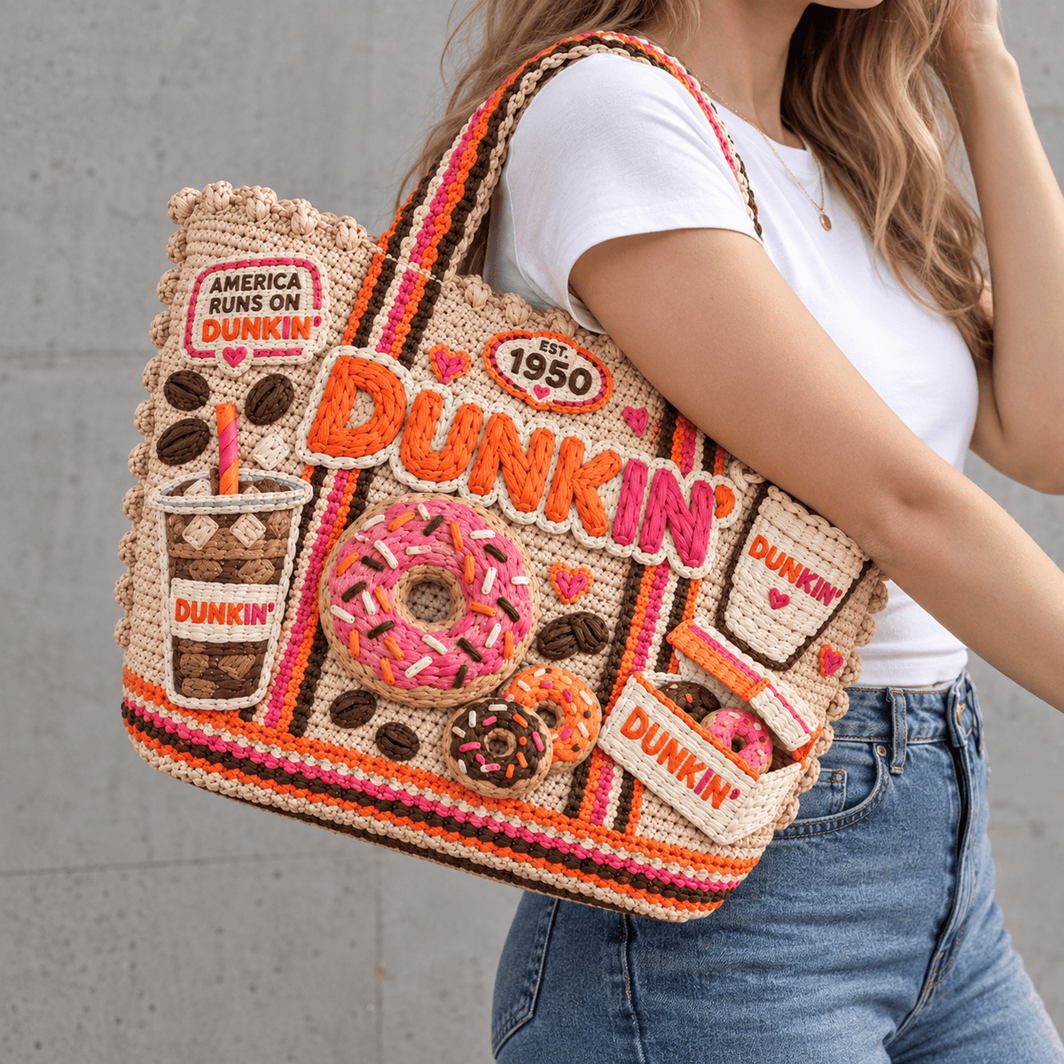 DKDN Straw-Style Embellished Tote Bag NTKO