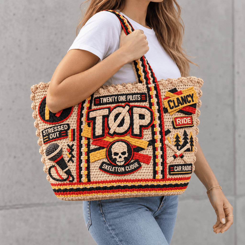 TOP Straw-Style Embellished Tote Bag NTKO