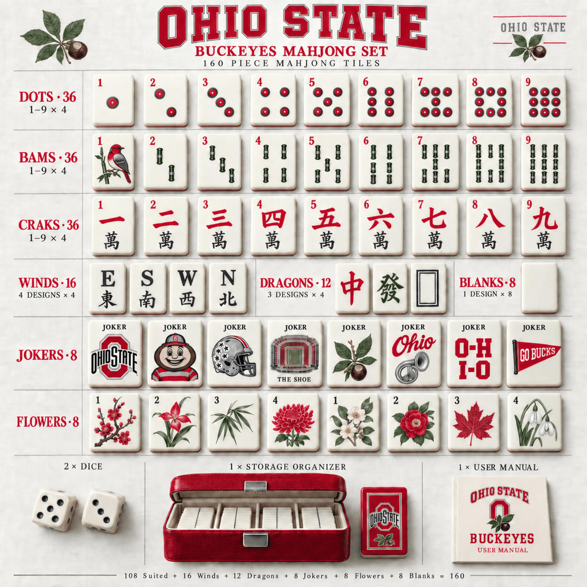 Premium OSB Mahjong Tiles Set TNSM