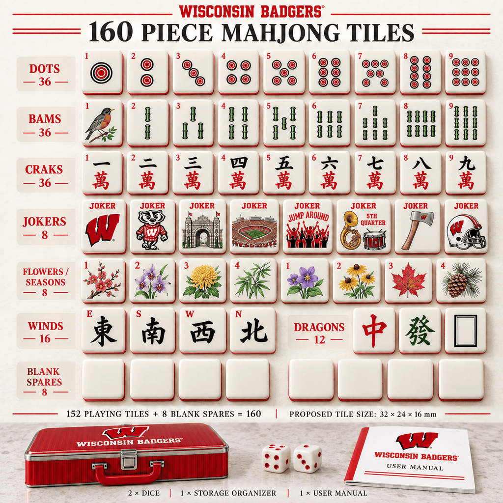 Premium WBG Mahjong Tiles Set TNSM