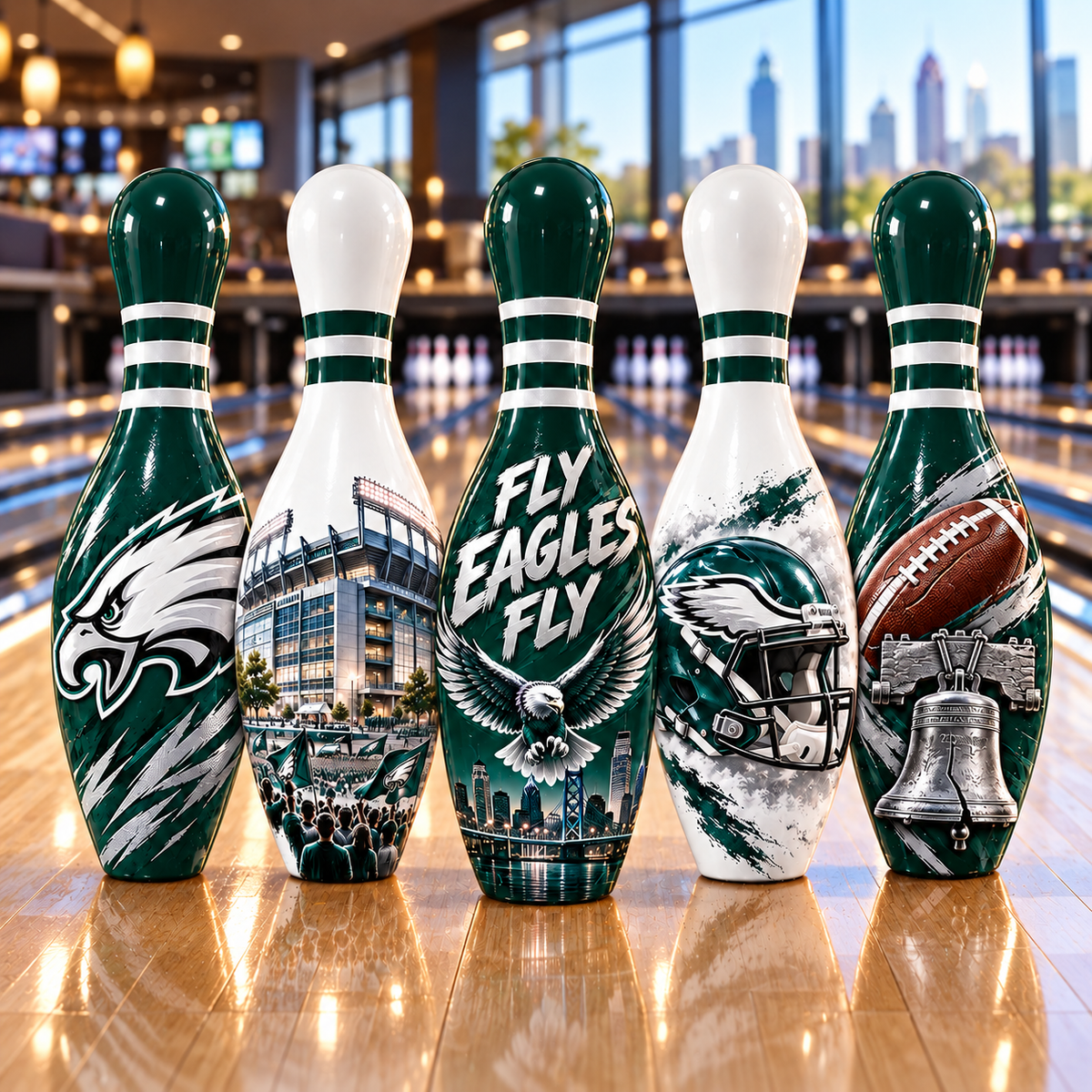 PLDE 5-Piece Decorative Bowling Pin Set PNPA